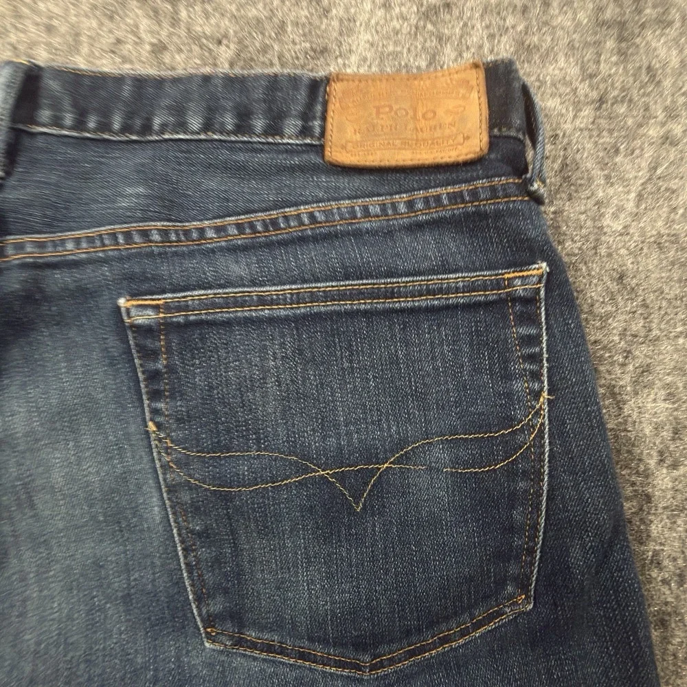 Polo Ralph Lauren Jeans Mens 36x32 Blue Varick Slim Straight Dark Wash Denim PRL